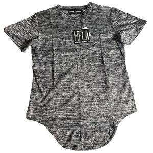 Homme Femme HFLA Large Shirt Triple Layer Cross Gray Short Sleeve